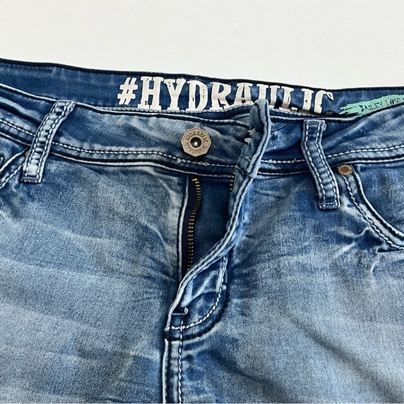 Hydraulic Juniors Distressed Blue Jean Shorts - Bailey Low Rise - 17/18 - Picture 5 of 10